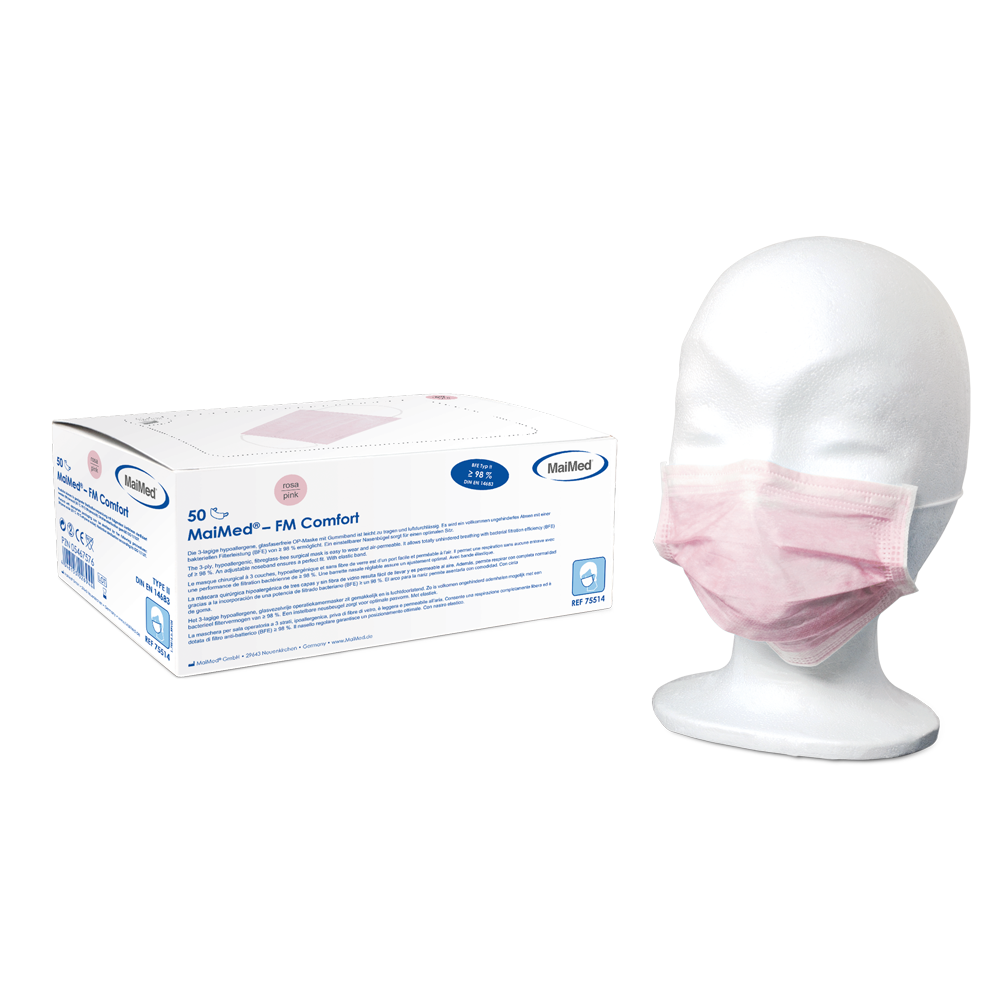 Masque chirurgical MaiMed-FM Comfort, non stérile, 3 épaisseurs, 50 pièces/boîte