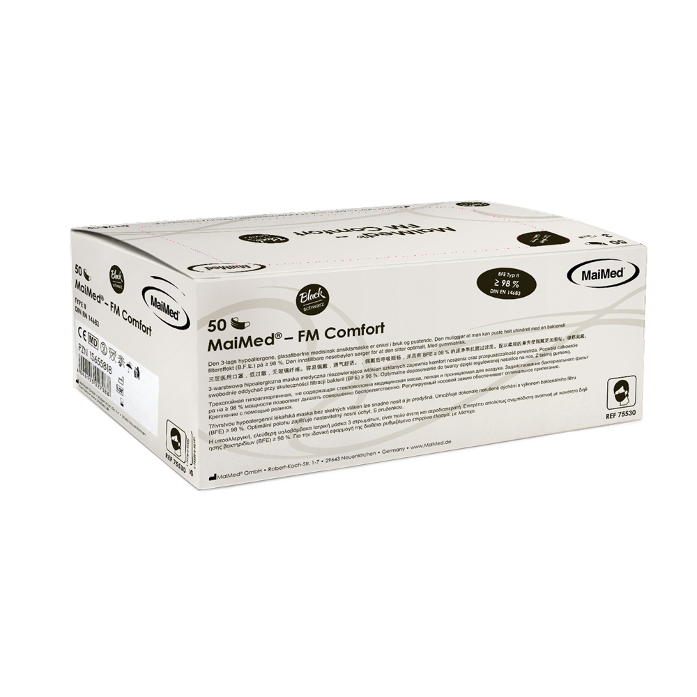 Masque chirurgical MaiMed-FM Comfort, non stérile, 3 épaisseurs, 50 pièces/boîte