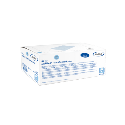 MaiMed-FM C plus.,Maske, unst. mit Gummi OP-Maske, unsteril, 3-lagig, Blau, 50 St./Box  | Box (50 Stück)