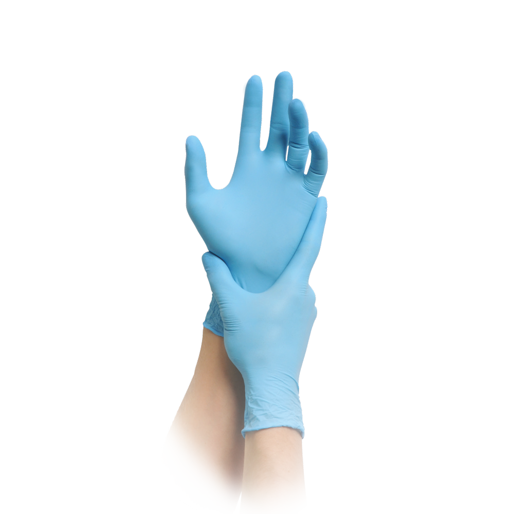MaiMed-solution 100 gants sans latex, bleus, 100 pièces/boîte