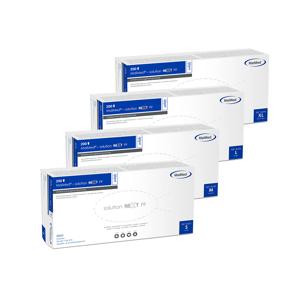 MaiMed-solution next white Nitril-Handschuhe unsteril, Latexfrei zu 200 St./Box