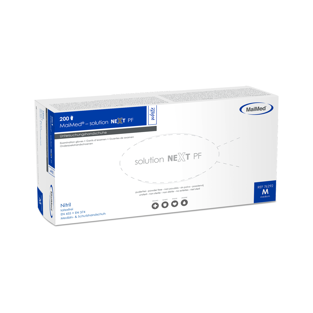 MaiMed-solution next white Nitril-Handschuhe unsteril, Latexfrei zu 200 St./Box