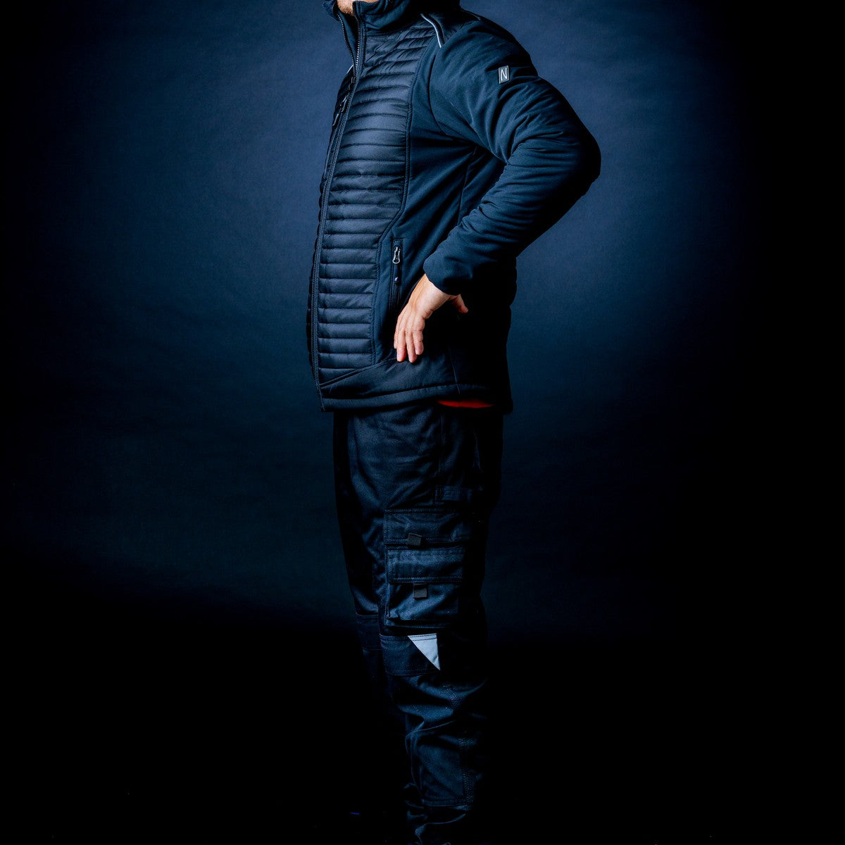 NITRAS MOTION TEX PLUS, veste softshell matelassée, noir