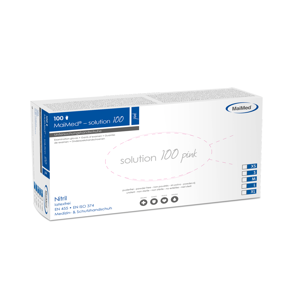 MaiMed-solution100 pink unsteril, puderfrei Latexfreier Handschuh, blau, 100St./Box
