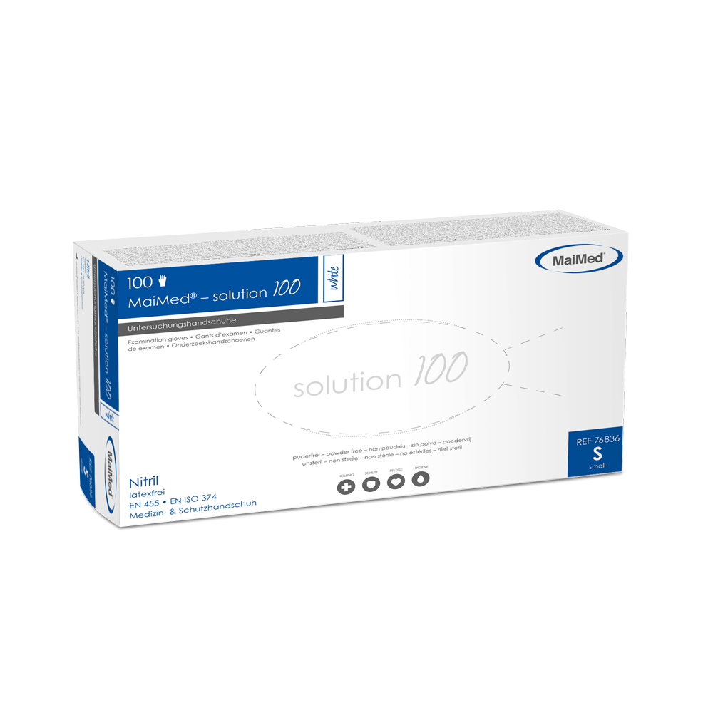 MaiMed-solution100 white unsteril, pf Latexfreier Handschuh, weiß, 100St./Box