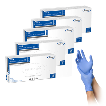 MaiMed-solution100 Latexfreie-Handschuhe, blue violet, unsteril puderfrei, 100St./Box