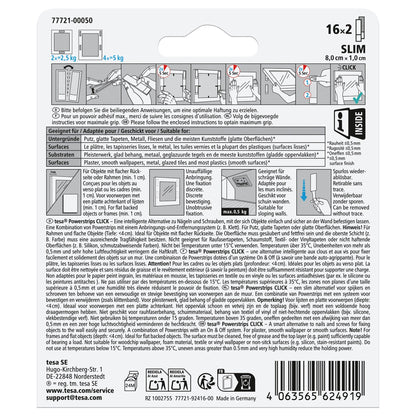 tesa Powerstrips Click Klett-Klebepads, weiß, 8 Stück