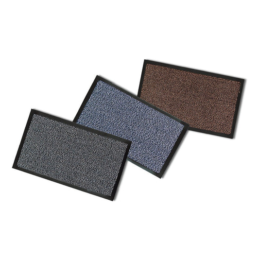 Le tapis anti-salissures Nölle Profi Brush (60 x 40 cm, assortiment de 3 couleurs, 1 pièce) de la société Nölle Profi Brush Bürsten- & Pinseltechnik e.K. présente une surface texturée et un bord noir : il est idéal pour toutes les entrées.