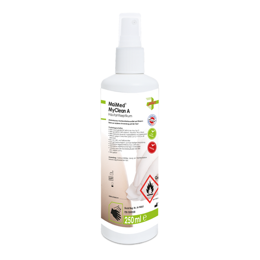 MaiMed MyClean Un antiseptique cutané avec tête de pulvérisation, incolore, 250 ml/flacon. | Bouteille (250 ml)