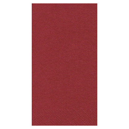 Une feuille rectangulaire rouge, semblable aux PAPSTAR 250 serviettes, 3 plis 1/8 pli de la société PAPSTAR GmbH, est présentée sur un fond blanc. La surface légèrement texturée reflète la qualité et la couleur vive de cette serviette premium.