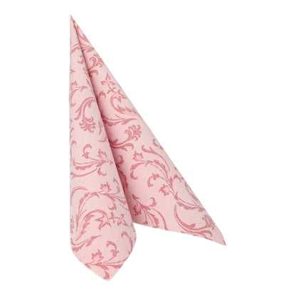 Une serviette bordeaux PAPSTAR de la collection ROYAL (40 x 40 cm, pliée en 1/4) de PAPSTAR GmbH est dressée en triangle sur un fond blanc simple.