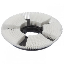 Diversey Trocken-Shampoonierbürste, Ø 43 cm, für TASKI ergodisc 165: Runde schwarze Kunststoffbürste mit radial angeordneten weißen Borsten und Mittelöffnung. Ideal zur Teppichreinigung. Die Packung enthält 1 Stück.