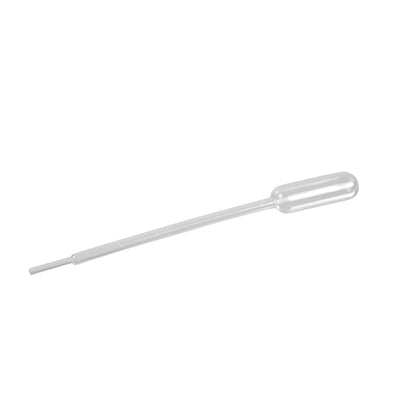 Les pipettes Starpak 100, PE transparent de Starpak sont des pipettes jetables transparentes en plastique avec une boule et un tube étroit, idéales pour le dosage précis des liquides, représentées isolément sur un fond blanc.