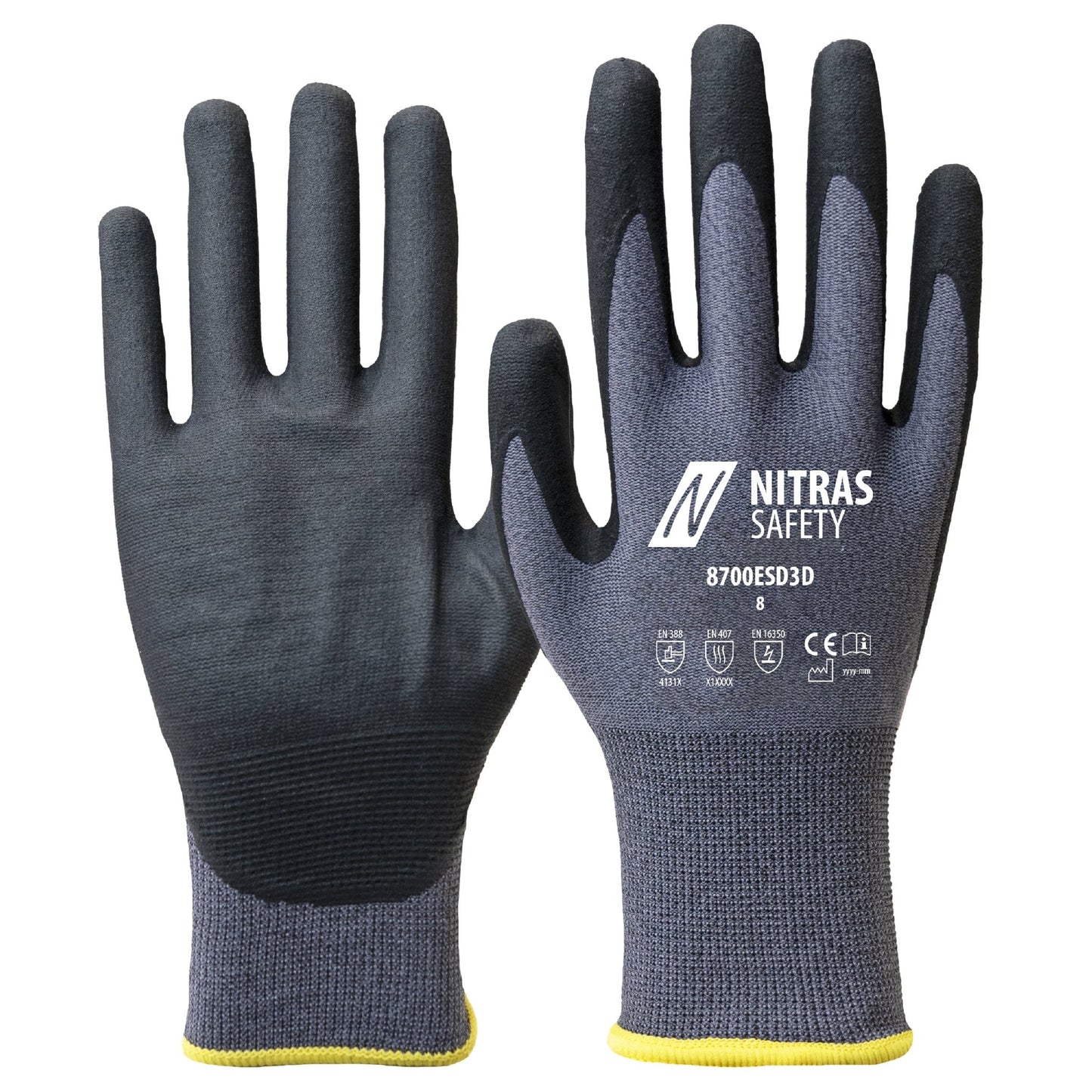 Gants de montage NITRAS, gris/noir