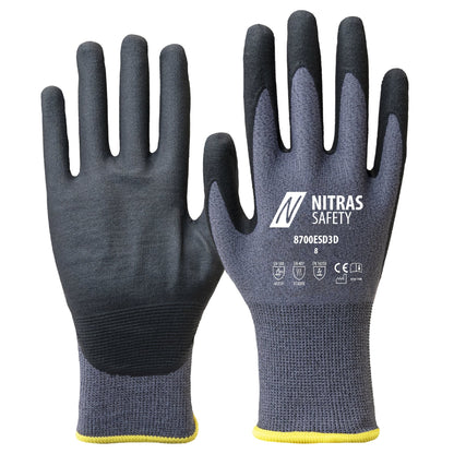 Gants de montage NITRAS, gris/noir