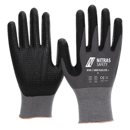 NITRAS SKIN FLEX LITE+, gants de montage, gris / noir