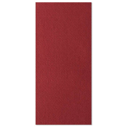 Ein rechteckiges, rot strukturiertes Stoffmuster aus den 50 Servietten „ROYAL Collection“ 1/8-Falz 40 x 40 cm der PAPSTAR GmbH präsentiert sich vor einem weißen Hintergrund, ideal für elegante Servietten oder stilvolle Tischdekoration.