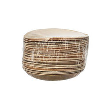 Un carton de 25 assiettes PAPSTAR en feuille de palmier "pure", rondes (Ø 18,5 cm), durables et biodégradables, de PAPSTAR GmbH est illustré dans un emballage transparent sur fond blanc.