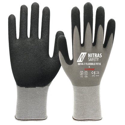 NITRAS FLEXIBLE FIT K, gants de montage, gris / noir