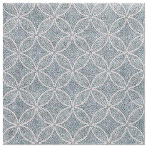 Un carreau carré avec un fond bleu clair et des cercles blancs superposés, inspiré par PAPSTAR 50 serviettes "ROYAL Collection" pli 1/4 40 x 40 cm bleu de PAPSTAR GmbH.