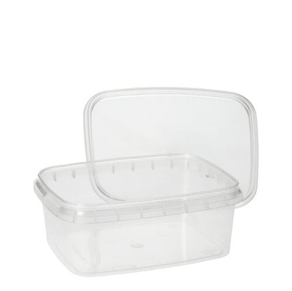 Der Starpak 50 Feinkostbecher ist ein rechteckiger, transparenter PP-Behälter mit Originalitätsdeckel von Starpak – perfekt, um Lebensmittel frisch und sicher aufzubewahren.