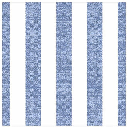 Les PAPSTAR GmbH "ROYAL Collection" 50 serviettes (40 x 40 cm, bleu) ont un motif carré avec des rayures longitudinales bleues texturées et blanches unies alternées, ajoutant ainsi une touche de style à votre table dressée.