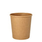 Un gobelet à soupe Starpak 25, en carton rond de 470 ml, Ø 9,8 cm, marron, est illustré sur un fond blanc. Le gobelet écologique a des côtés lisses et un bord roulé. Le set contient 25 pièces.