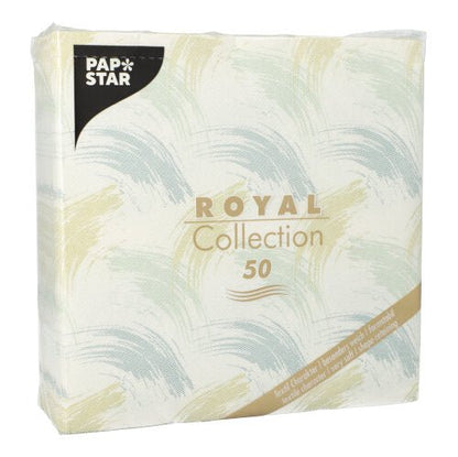 Un paquet de 50 serviettes bleues PAPSTAR "ROYAL Collection" 40x40 cm serviettes en papier de luxe, pli 1/4, de PAPSTAR GmbH.
