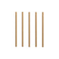 Fünf braune PAPSTAR 500 Cocktail Trinkhalme (Papier, Ø 7 mm, 15 cm) der PAPSTAR GmbH stehen aufrecht in einer Reihe vor einem schlichten weißen Hintergrund.