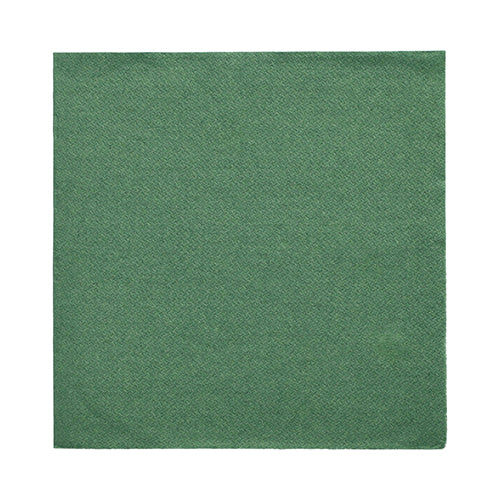 Eine schlichte grüne quadratische Serviette der PAPSTAR GmbH, Teil der 20 Servietten „DAILY Collection“ (1/4-Falz, 32x32 cm), verfügt über ein dezentes Strukturmuster – ideal für stilvolle Tischdekoration und präsentiert sich vor weißem Hintergrund.