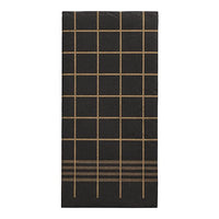 Die 30 Servietten "PUNTO" 2-lagig, 1/8-Falz, schwarz mit goldenem Gitter- und Banddesign (39x40 cm) der PAPSTAR GmbH sind Teil der hochwertigen Servietten-Kollektion und verfügen über eine Küchenhandtuch-Mikroprägung.