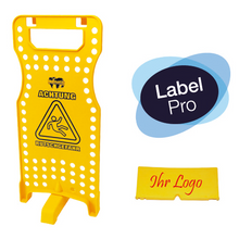 Numatic Warnhinweisschild "W1" mit Halterungen, gelb | Packung (1 Stück)