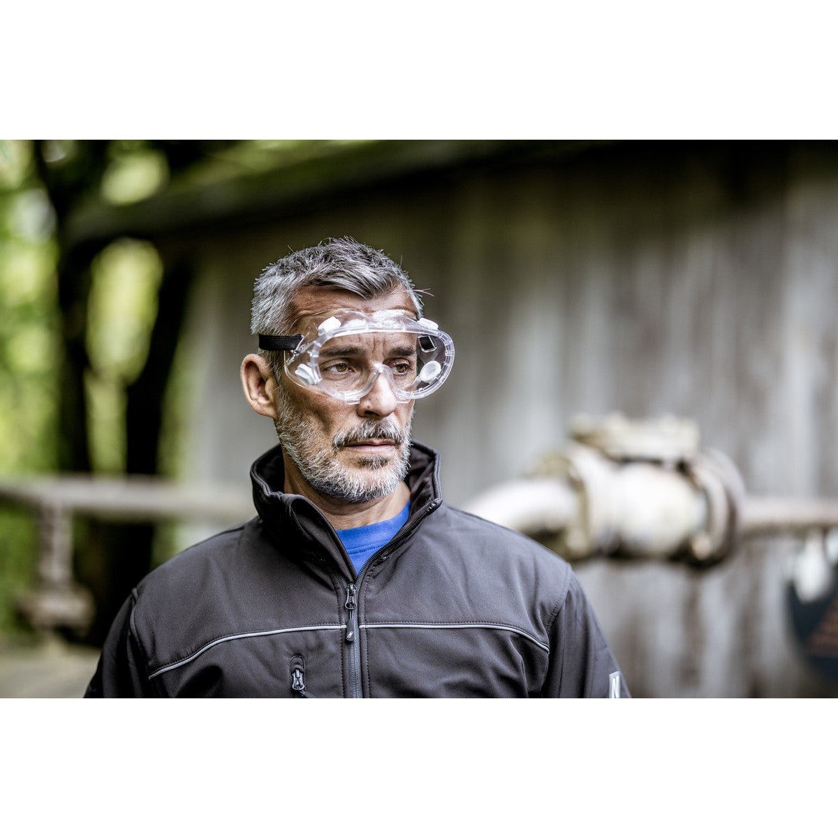 NITRAS VISION PROTECT BASIC, lunettes de vision complète, transparentes / transparentes, EN 166 | Paquet (10 pièces)