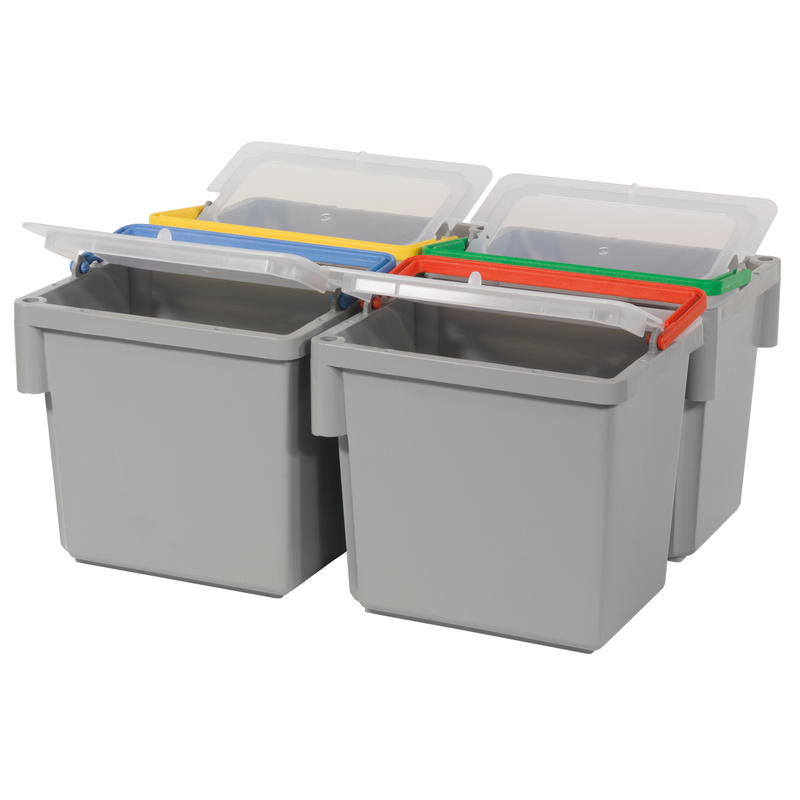 Seau Numatic pivotant de 4 litres, gris avec poignée à code couleur