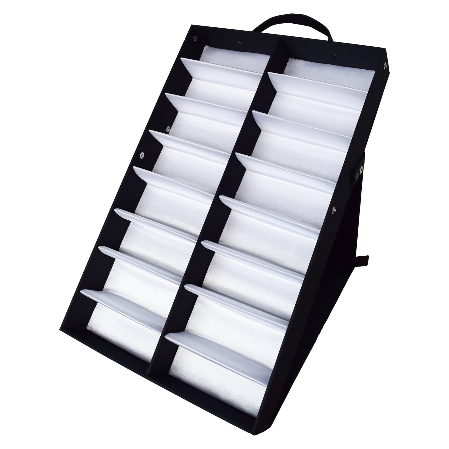 NITRAS Präsentationsbox für Schutzbrillen, Textil / Kunststoff, schwarz/weiß | Packung (1 Stück)