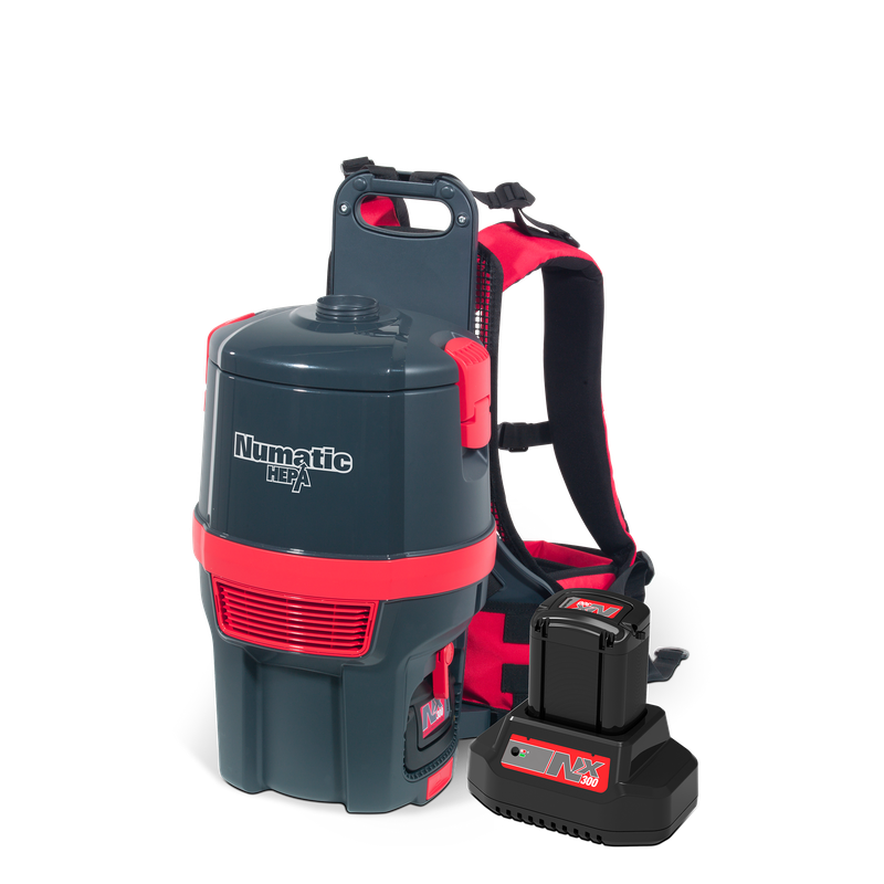 Numatic Batterie-Rucksacksauger RSB150H.NX/1, graphit, Zubehörset AA30E | Packung (1 Stück)