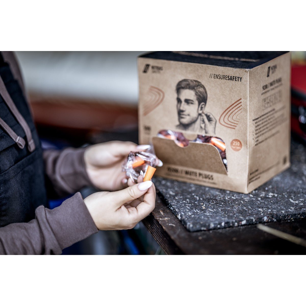 NITRAS MUTE PLUGS, Gehörschutzstöpsel, orange, EN 352-2, 250 Paar / Box PU | Packung (1 Stück)