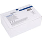Une boîte en carton blanche avec l'inscription "Cure-dents, 65 mm, Non emballé, Bois | Paquet (1000 pièces)" de Abena Re-Seller GmbH avec des informations sur le produit, des symboles et un code-barres sur une étiquette bleu-blanc.