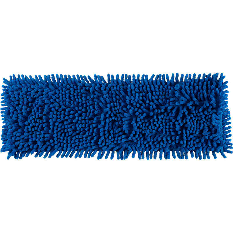 Un balai microfibre rectangulaire bleu ENA Chenille de Abena Re-Seller GmbH avec des brins en chenille structurés pour un nettoyage efficace, présenté à plat sur fond blanc.