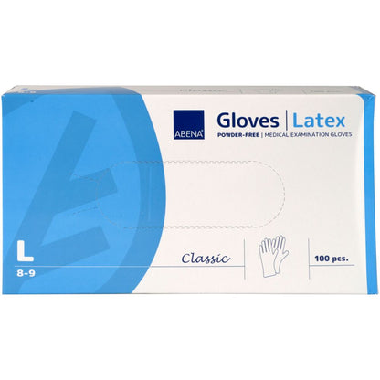 Gants en latex classiques, non poudrés, lisses, naturels