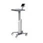 Le chariot de visite Novocal Ipad avec un support d'écran pour tablettes (10-12 pouces) offre un plateau plat, une colonne réglable en hauteur et quatre roulettes - idéal pour une utilisation flexible dans la routine clinique.