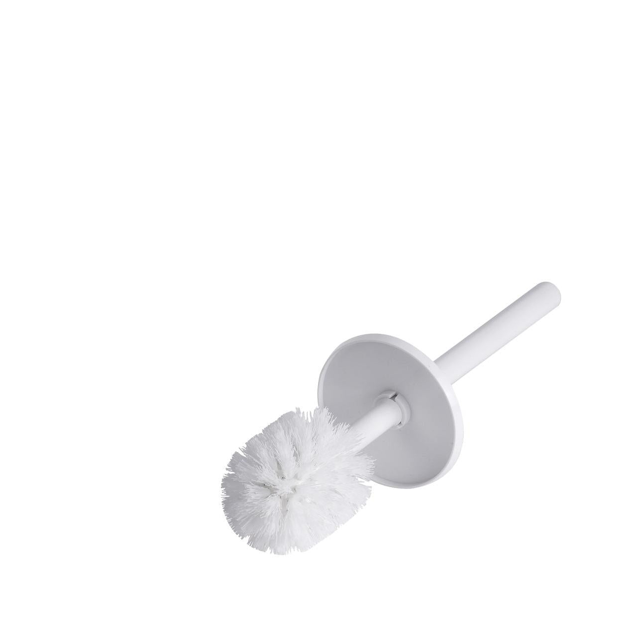 Le CWS ParadiseLine tête de rechange avec manche (1 pièce) de CWS est une brosse de toilette blanche avec une tête de brosse ronde et un manche droit, idéale pour un nettoyage efficace dans le secteur commercial, représentée sur un fond blanc simple.