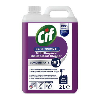 Nettoyant désinfectant concentré multi-usages professionnel Cif | Bidon (2 l)