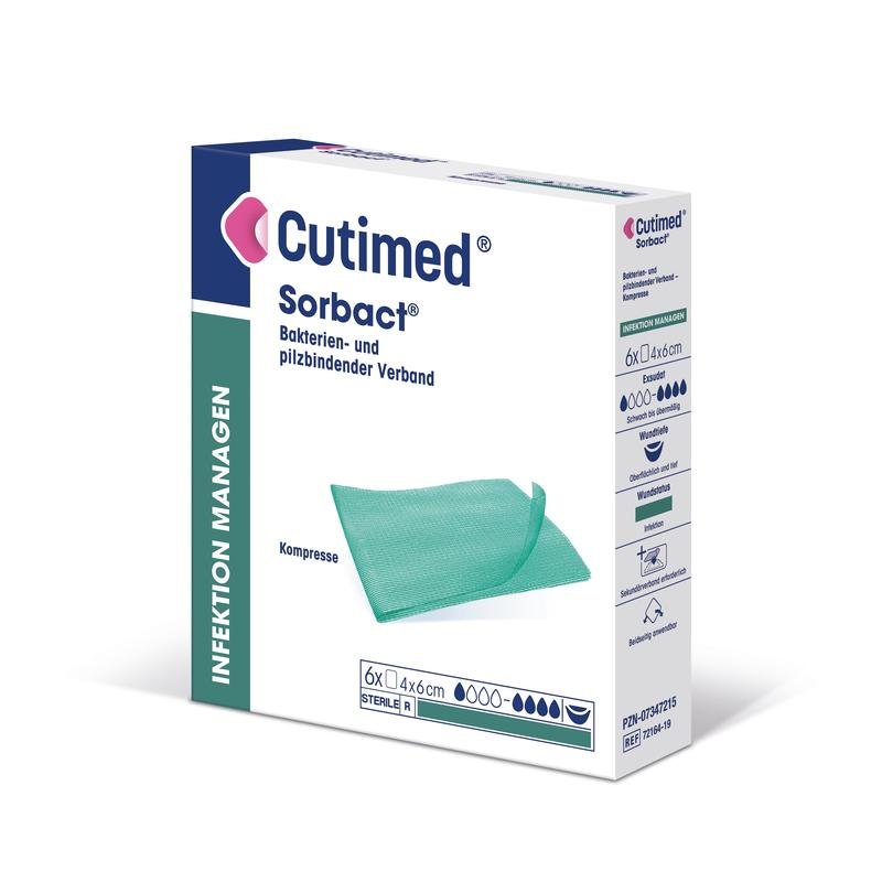 Cutimed Sorbact, compresse, pansement antimicrobien, stérile