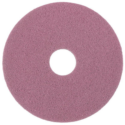 Das Diversey Twister Pad Pink für Vinylböden von Diversey Deutschland GmbH & Co. OHG ist ein rundes, flaches, kastanienbraunes Pad mit einem Mittelloch, das für die Verwendung mit Bodenreinigungs- und Poliermaschinen auf Vinylböden konzipiert ist.