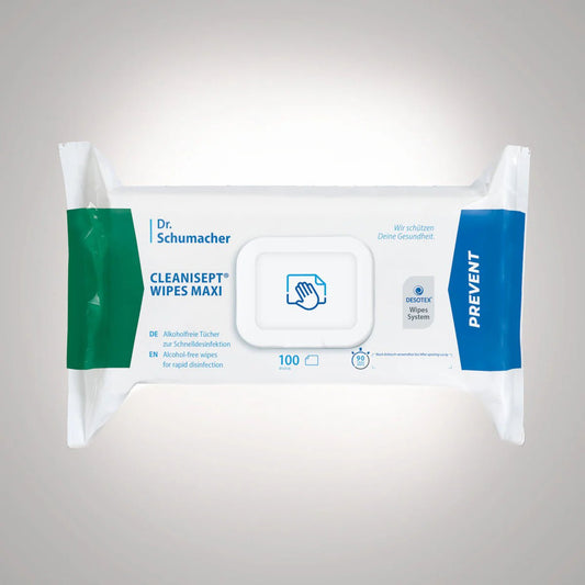 Dr. Schumacher Cleanisept® Wipes MAXI DESINFECTION TORNES | Emballage (100 serviettes)