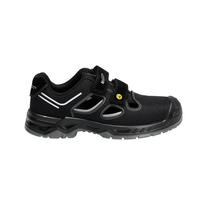 Sandales de sécurité S1P, sandales de sécurité Velcro chaussures de sécurité S1P, noir/argent