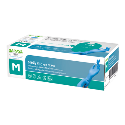 Saraya Nitril-Einweghandschuhe EX MD blau