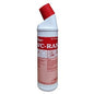 Bouteille en plastique blanc de Abena Re-Seller GmbH GastroPower WC-RAN, 750 ml (15*1), avec bouchon angulaire rouge et étiquette d'application blanche avec des enzymes naturelles pour un nettoyage efficace. Disponible en carton (15 paquets).