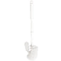 La Haug Bürsten KG WC-BROSSE DE NETTOYAGE DES BORDS, grande, en polypropylène blanc (Ø0,35mm; 400xØ80mm), possède une poignée structurée et une petite brosse de nettoyage des bords supplémentaire pour un nettoyage en profondeur.